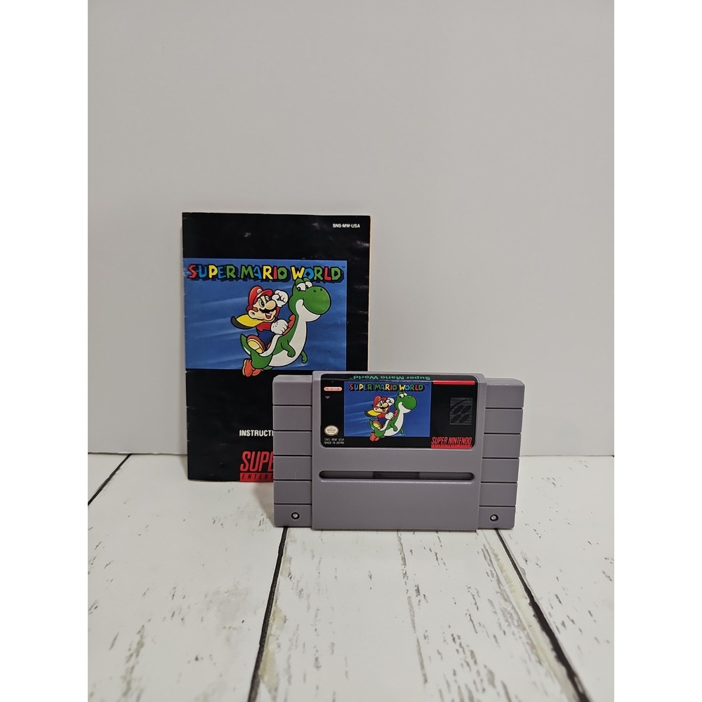 Super Mario World (Super Nintendo, 1991) With Manual- NO BOX